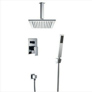 8" Entire Shower SET Mixer Valve Diverter Shower Head Rainfall 4 Bathroom T11