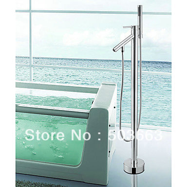 Brand New Bathroom Single Lever Brass Floor Mounted Bathtub Faucet Tap Shower Set Mixer A-9002