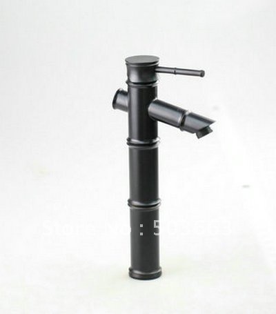 China Bamboo Faucet Deck Mounted Oil Rubbed Black Bronze Bathroom Basin Sink Mixer Tap XL1001
