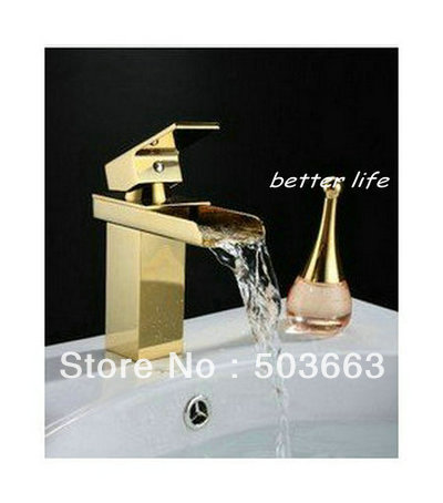 Contemporary Golden Polished Single Handle Faucet Bathroom Basin Faucet Sink Mixer Tap Brass Faucet Vanity Faucet L-305
