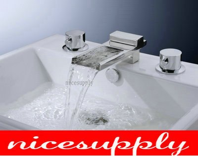 Faucet Chrome Bath Tub 3 pcs Waterfall Mixer Tap b815