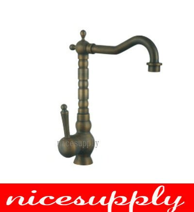 Free New Antique Brass Faucet Kitchen Basin Kink Mixer Tap b628