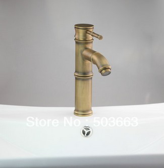 New Antique Brass Bathroom Faucet Basin Sink Spray Single Handle Mixer Tap S-880