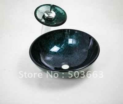 Newly High Quality Glass Bathroom WaterBasin & Faucet Set XL 1001