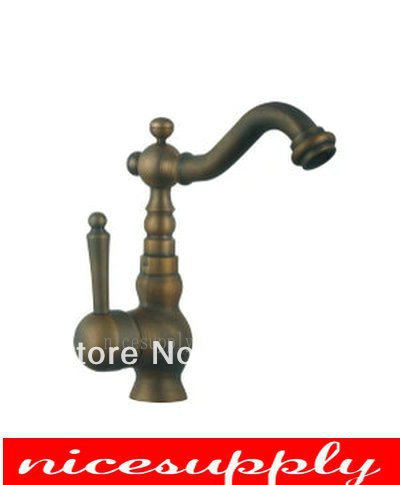 Single hole antique brass finish bathroom faucet basin sink Mixer tap vanity faucet b-654