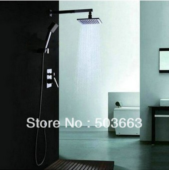 Wholesale 8" led Shower Head Bathroom Rain Shower Chrome Faucet Set S-637