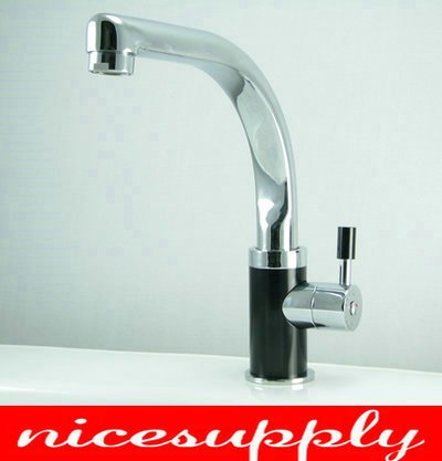 brand new deck mount single hole polished chrome kitchen sink mixer basin faucet brass tap L-9637