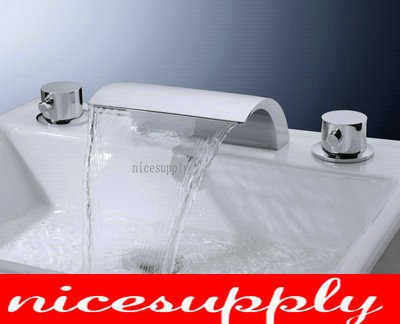 faucet chrome bath tub 3 pcs Waterfall Mixer tap b816