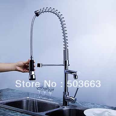 new vessel faucet chrome swivel kitchen sink mixer tap swivel kitchen pull out faucet B-001