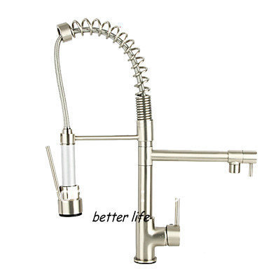 nickel brushed sink faucet pull out and down basin mixer basin faucet kitchen sink faucet pull out kitchen vessel faucet L-194
