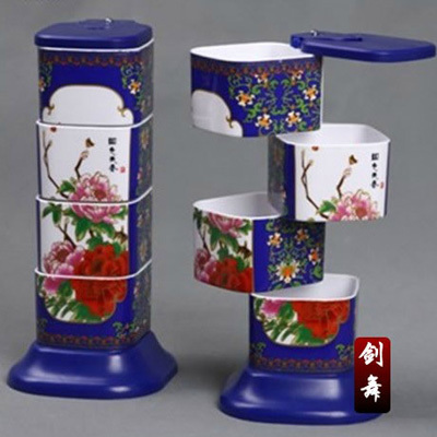 Creative Fashion Kitchenware Seasoning Box Condiment Dispenser with Famous Chinese Traditional Painting 6 colors Free Shipping