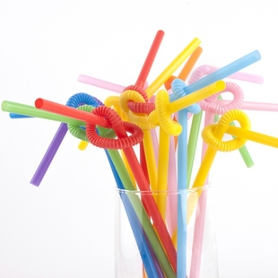 Food Grade PP Plastic Disposable Drinking Straws 26cm Multicolor Flexible Straws Party Bar 200pcs/Lot