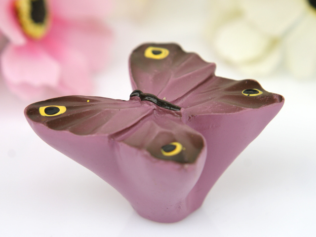 M5011 purple and black butterfly with small dots cartoon resin knobs for drawer/cabinet