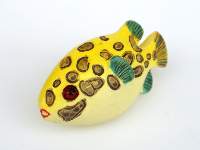 M5031 small fat yellow fish with brown spots cartoon resin knobs for drawer/cabinet
