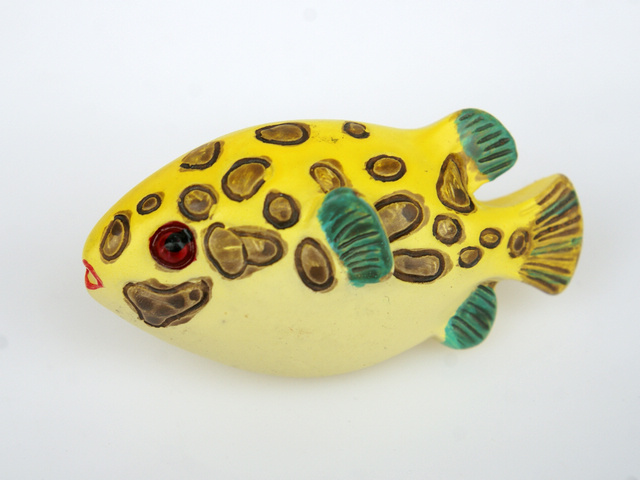 M5031 small fat yellow fish with brown spots cartoon resin knobs for drawer/cabinet