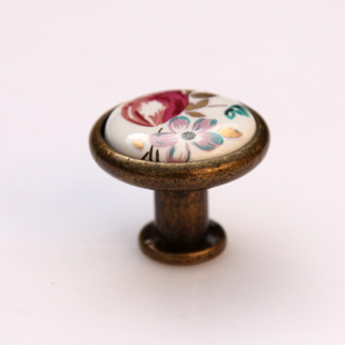 AY09AB 32mm diameter small round bronze tulip ceramic knob for drawer/wardrobe/cupboard