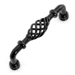 MUA-96 96mm hole distance long banded bird-cage shaped black antiqued alloy handle with foundation for drawer/cupboard/cabinet