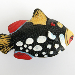 M5030 small black fish with white spots cartoon resin knobs for drawer/cabinet