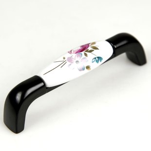 AAPO9-BK 96mm hole distance black ceramic handle with tulip for cabinet