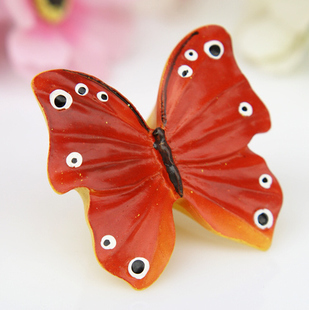 M5002 red butterfly with white and black dots in edges cartoon resin knobs for drawer/cabinet