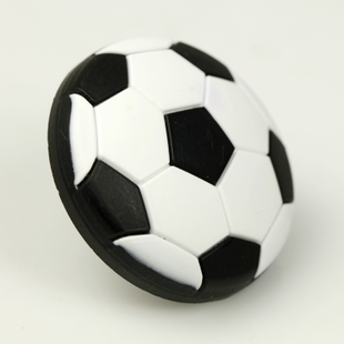single hole black and white football eco-friendly cartoon soft rubber knobs for drawer/cupboard/cabinet