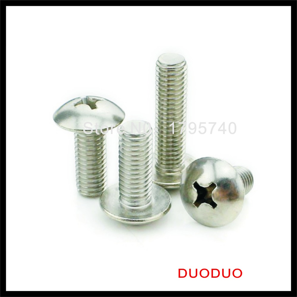 100 pieces m4 x 18mm 304 stainless steel phillips truss head machine screw