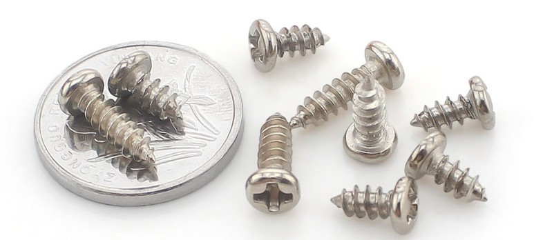1000pcs/lot m2*4 steel with nickel pan head phillips self tapping screw