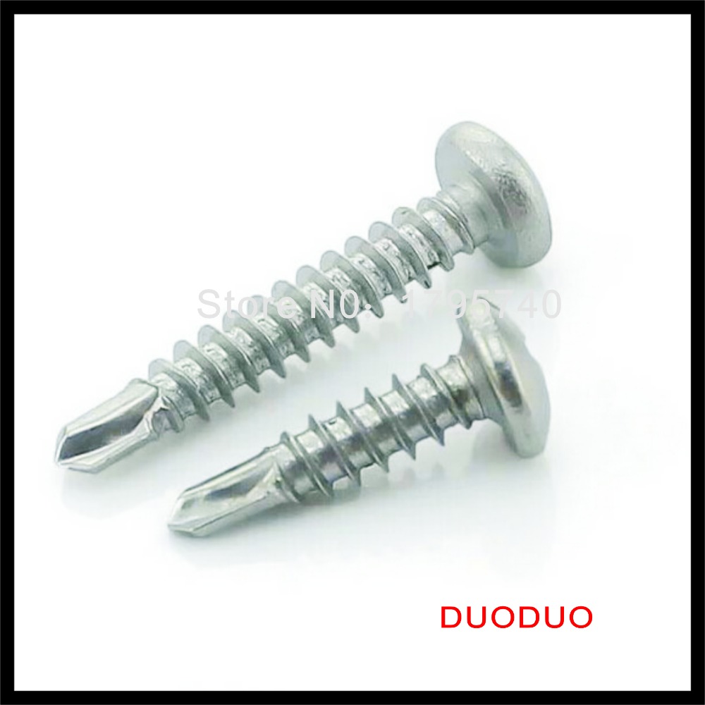 100pcs din7504n st5.5 x 50 410 stainless steel phillips pan head self drilling screw cross recessed raised cheese head screws - Click Image to Close