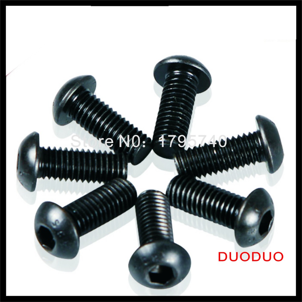 100pcs iso7380 m3 x 12 grade 10.9 alloy steel screw hexagon hex socket button head screws