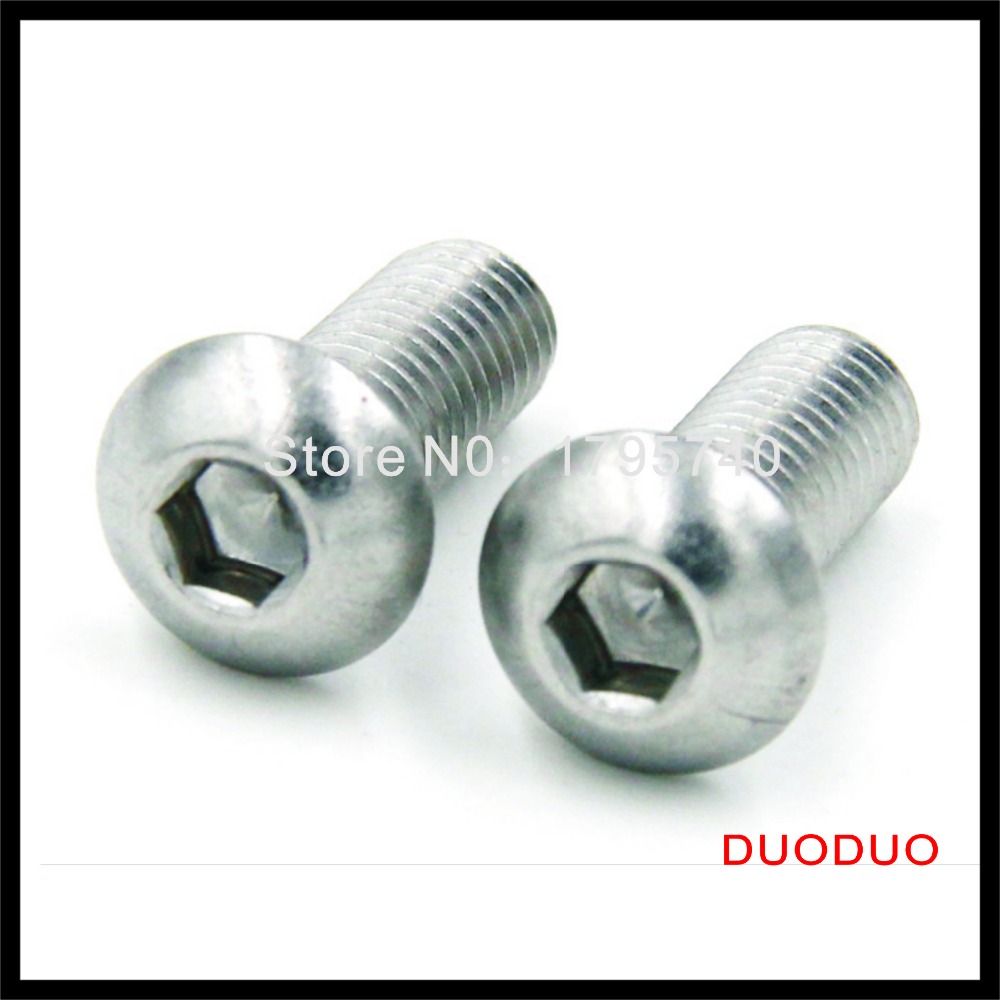 100pcs iso7380 m4 x 6 a2 stainless steel screw hexagon hex socket button head screws