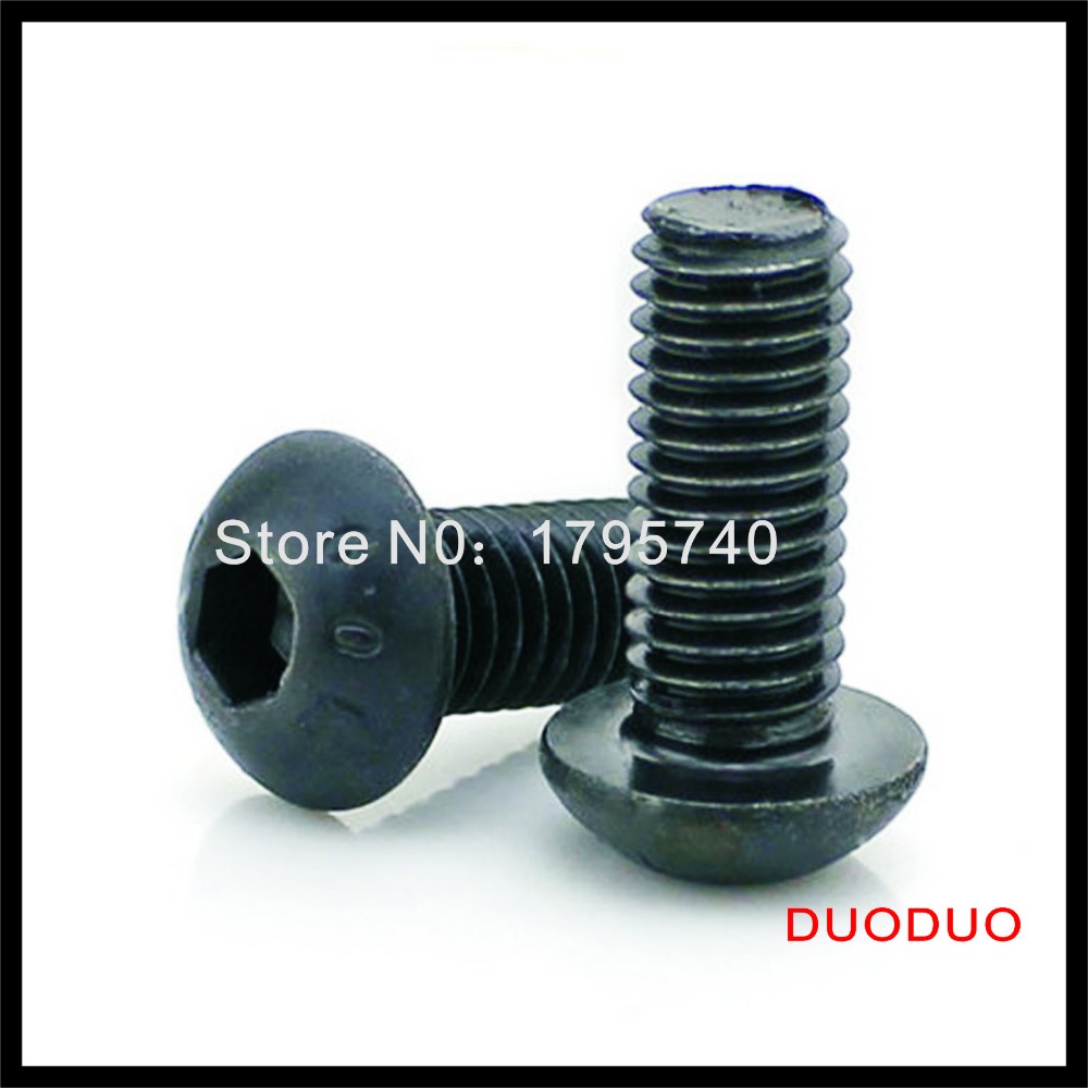 100pcs iso7380 m4 x 6 grade 10.9 alloy steel screw hexagon hex socket button head screws - Click Image to Close