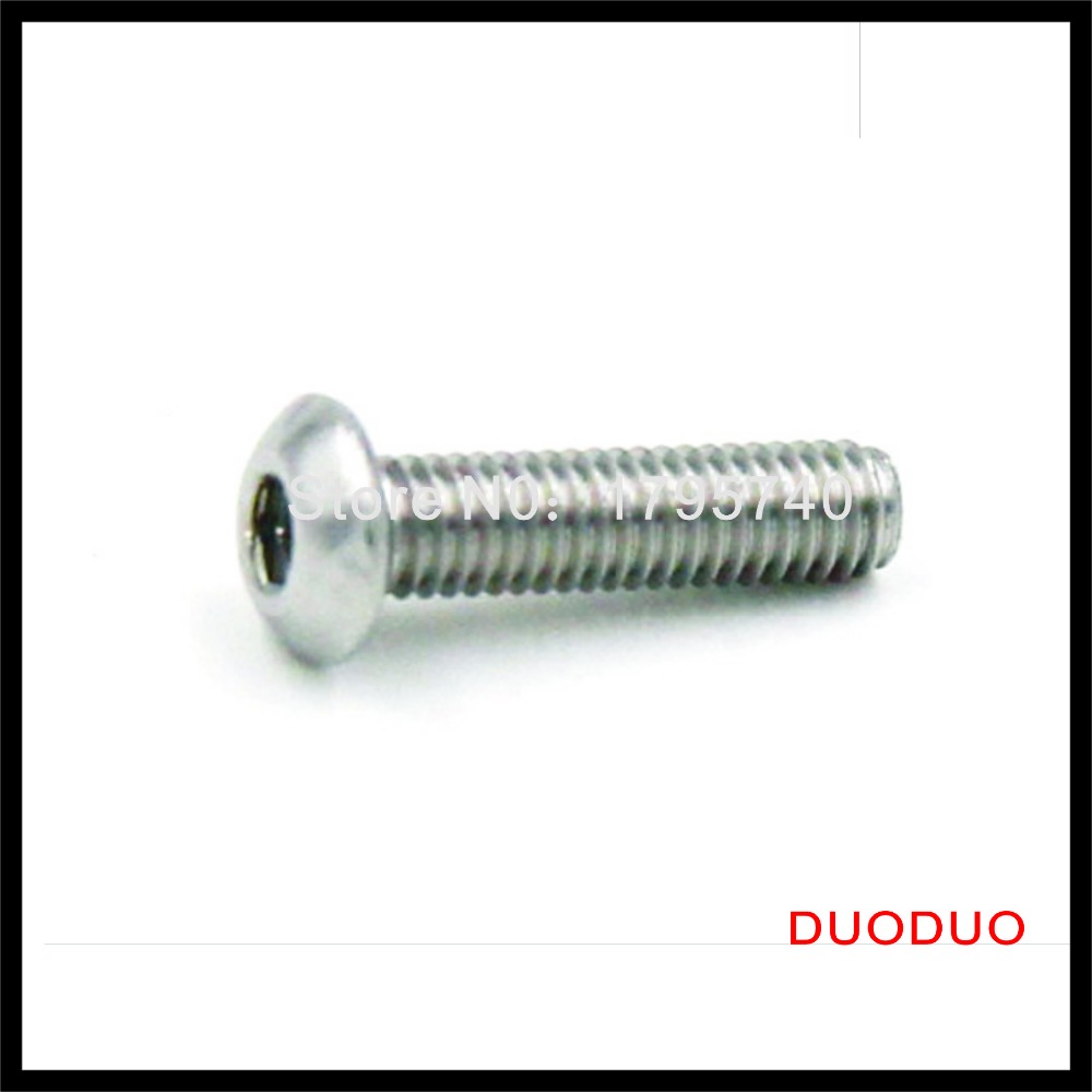 100pcs iso7380 m6 x 30 a2 stainless steel screw hexagon hex socket button head screws