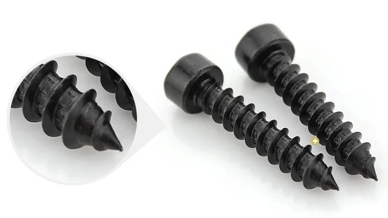 100pcs/lot m4*20 hex socket head self tapping screw grade 10.9 alloy steel with black - Click Image to Close