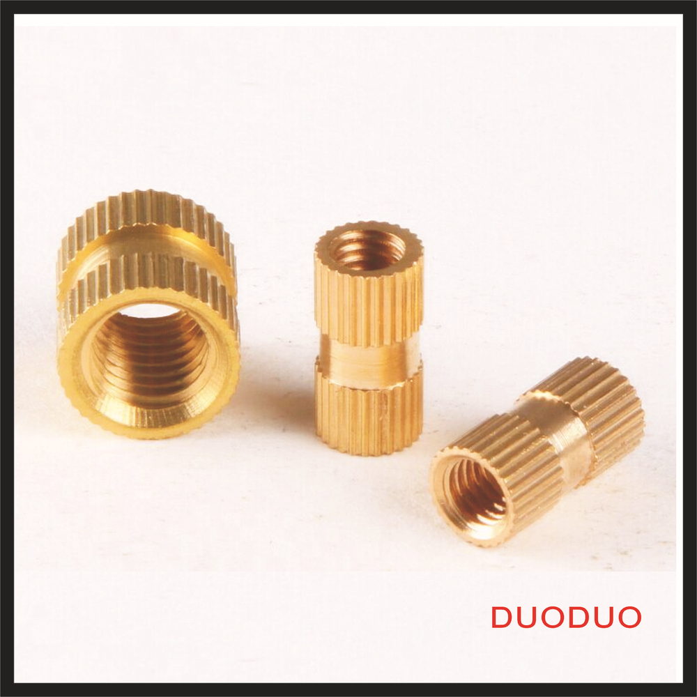 100pcs m5 x 10mm x od 6mm injection molding brass knurled thread inserts nuts