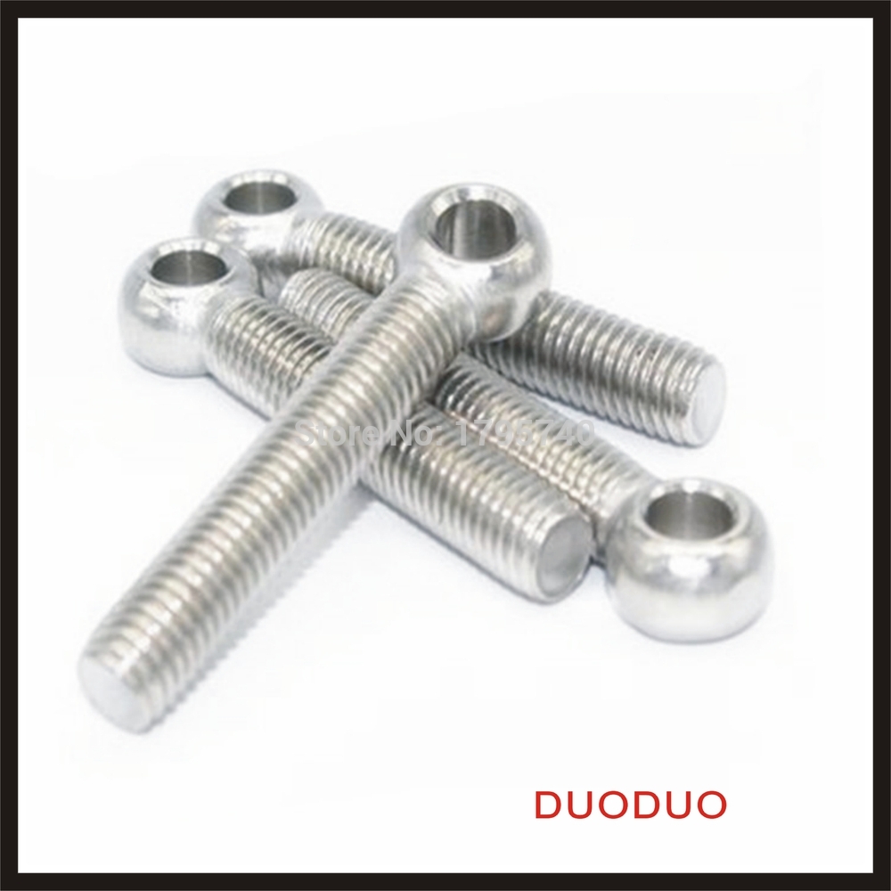 10pcs m8*110 m8 x110 stainless steel eye bolt screw,eye nuts and bolts fasterner hardware,stud articulated anchor bolt