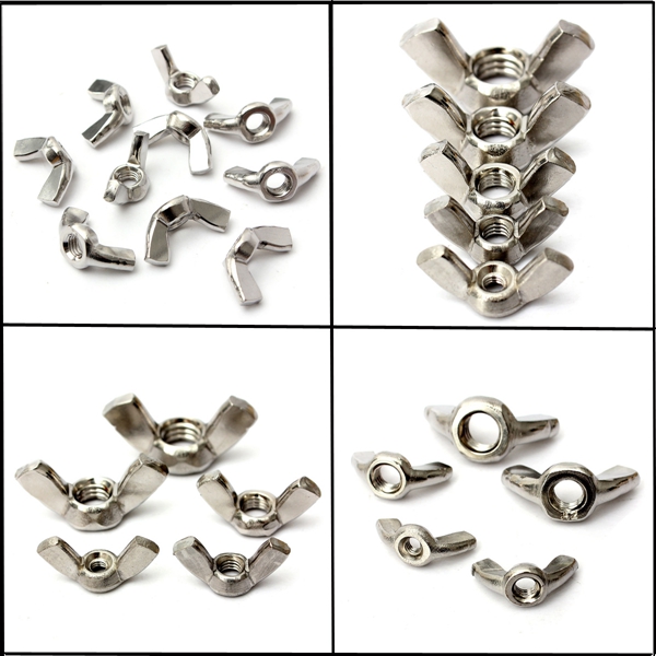 10pcs stainless steel wing nuts to fit our stainless bolts & screws m3mm nuts and bolts hardware