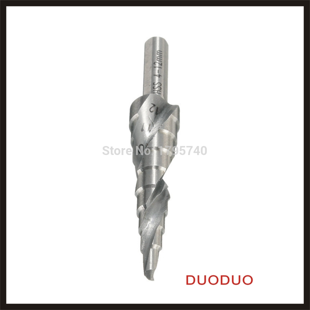 1pc 4-12mm hss hex shank spiral groove step cone drill bit hole cutter drop forged heat treated high speed steel fully polish