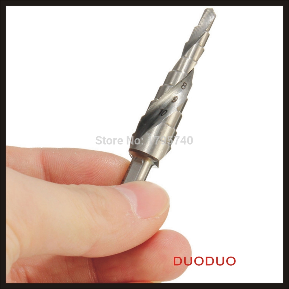 1pc 4-12mm hss hex shank spiral groove step cone drill bit hole cutter drop forged heat treated high speed steel fully polish