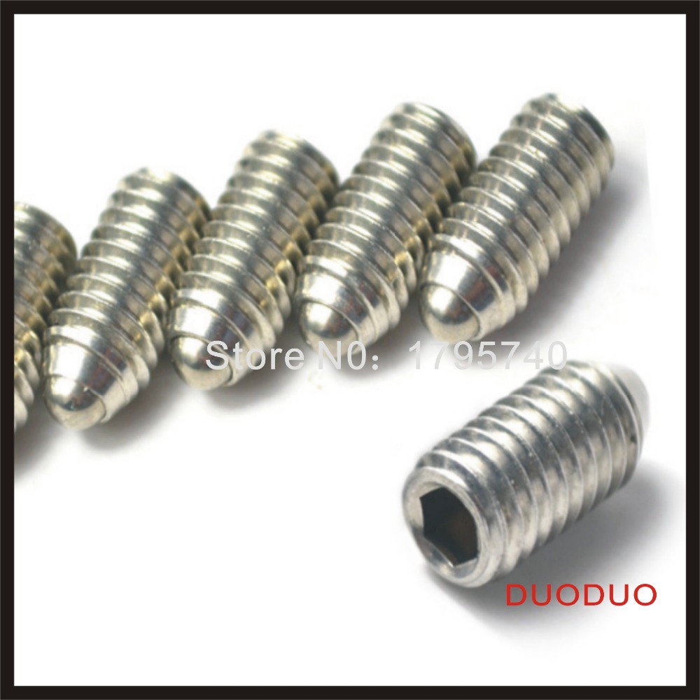 20pcs/lot pieces m10 x 20mm m10 *20 304 stainless steel hex socket spring ball plunger set screw