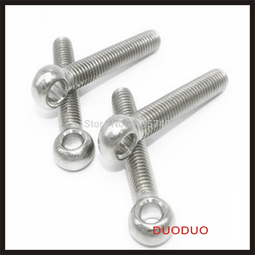 20pcs m6*100 m6 x100 stainless steel eye bolt screw,eye nuts and bolts fasterner hardware,stud articulated anchor bolt