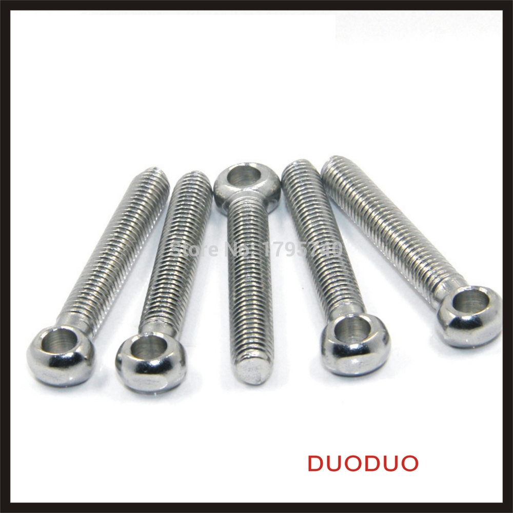 20pcs m6*100 m6 x100 stainless steel eye bolt screw,eye nuts and bolts fasterner hardware,stud articulated anchor bolt