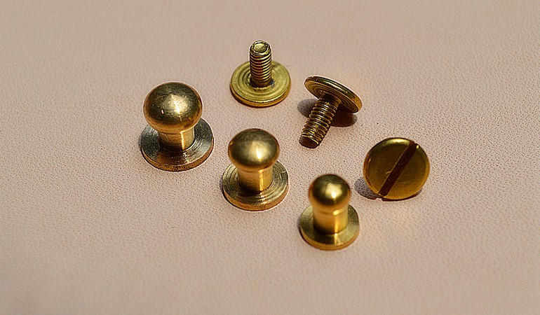 30pcs/lot 9mm stud screw round head solid brass nail leather screw rivet chicago button for diy leather decoration