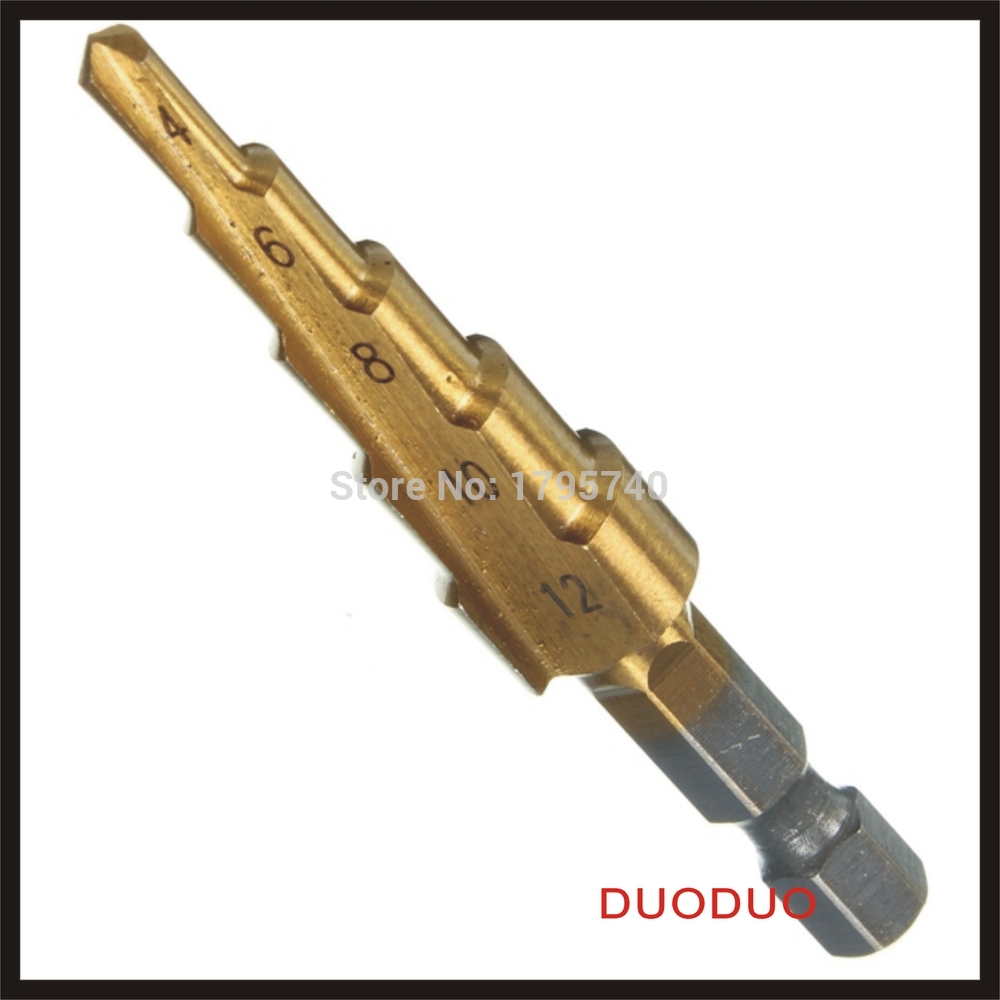 4-12mm pagoda shape hss hex shank metal steel step drill bit hole cutter cut tool a single pack new