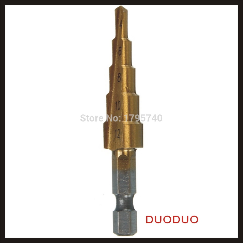 4-12mm pagoda shape hss hex shank metal steel step drill bit hole cutter cut tool a single pack new