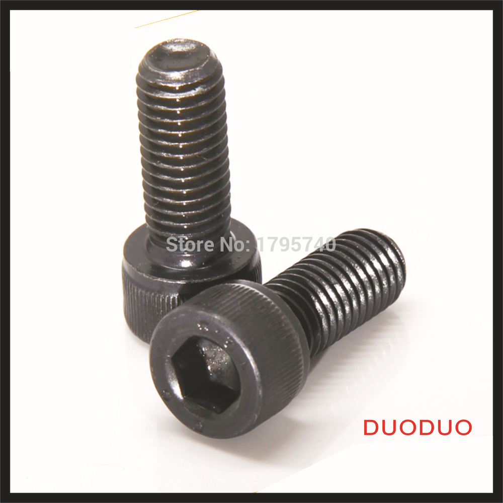 50pc din912 m5 x 20 grade 12.9 alloy steel screw black full thread hexagon hex socket head cap screws