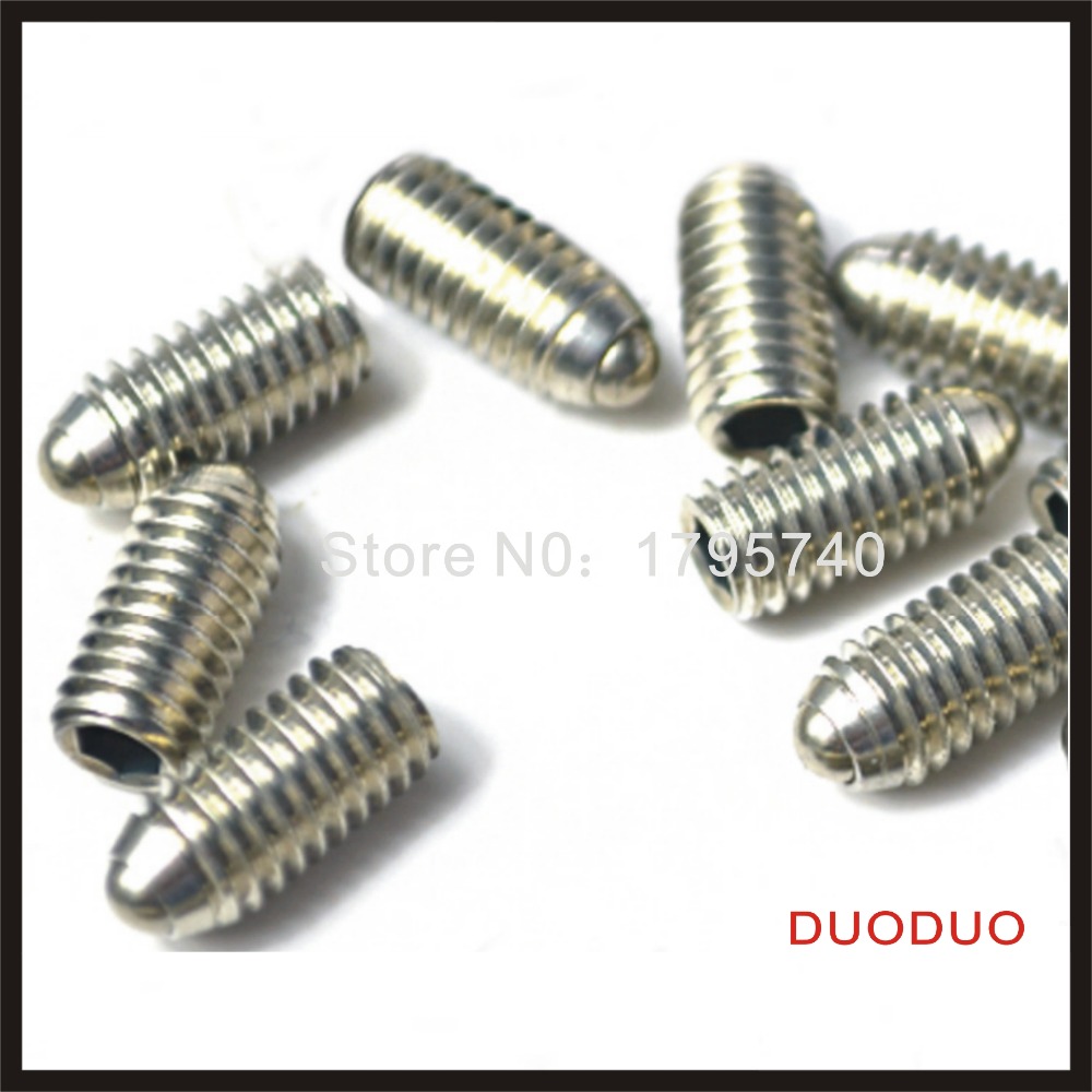 50pcs/lot pieces m4 x 10mm m4 *10 304 stainless steel hex socket spring ball plunger set screw