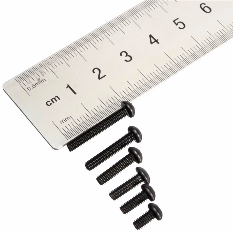hight quality 120pcs m3 stainless steel button head bolt hex socket screw assortment kit black 3mm length 4/6/8/12/16/20mm