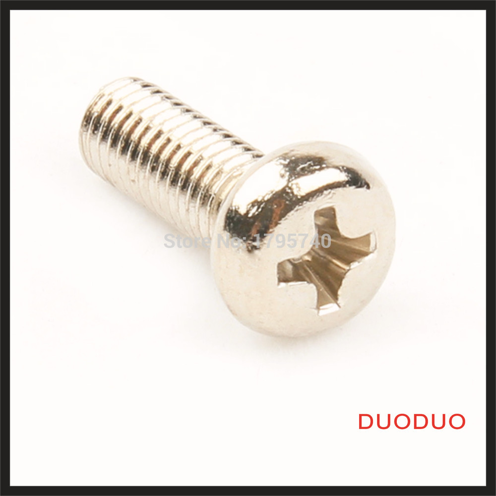 10pcs din7985 m6 x 50 a2 stainless steel pan head phillips screw cross recessed raised cheese head screws - Click Image to Close