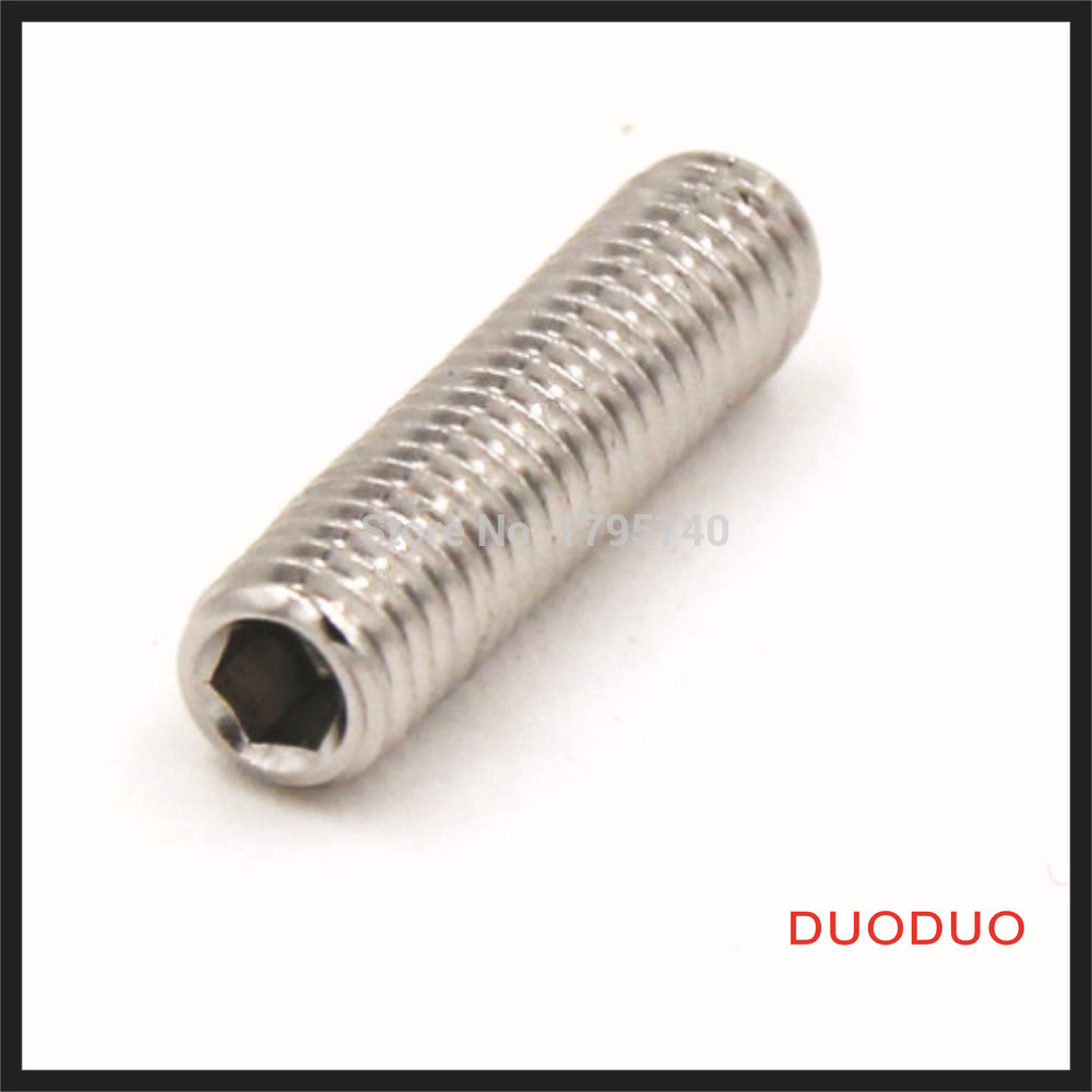 10pcs din913 m10 x 16 a2 stainless steel screw flat point hexagon hex socket set screws - Click Image to Close