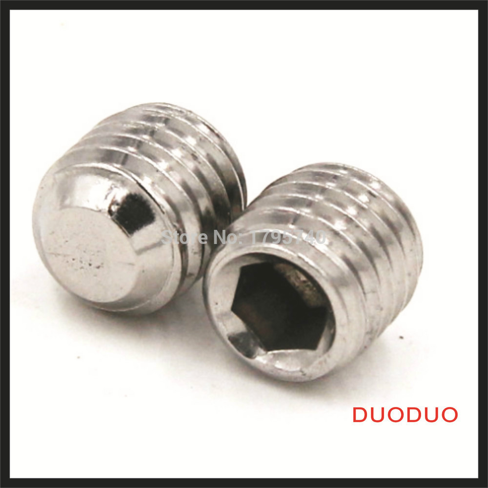 10pcs din913 m6 x 30 a2 stainless steel screw flat point hexagon hex socket set screws
